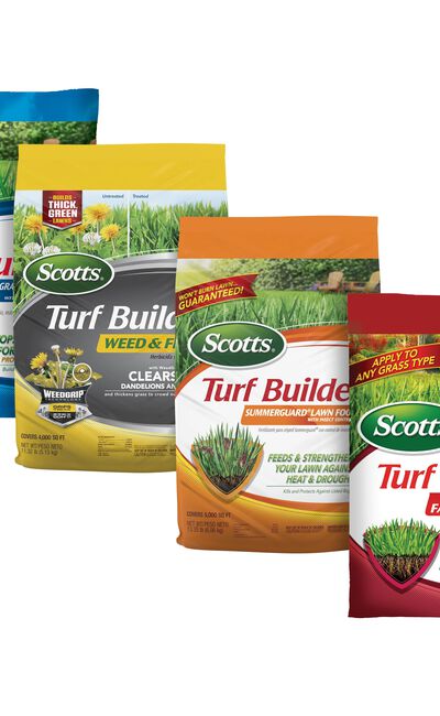 Scotts&reg; Turf Builder&reg; Halts Crabgrass Preventer, Weed & Feed₅, SummerGuard and WinterGuard, 4 Bag Bundle, Small Lawns