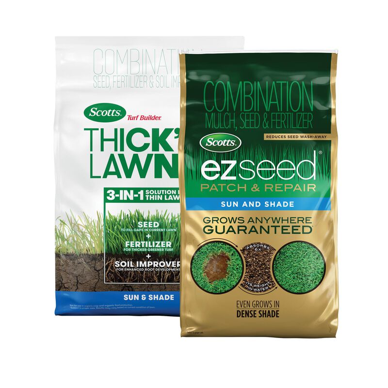 Scotts&reg; Turf Builder&reg; Thick'R Lawn&reg; 12lb. and EZ Seed&reg; Patch & Repair Sun and Shade 10lb. Bundle image number null