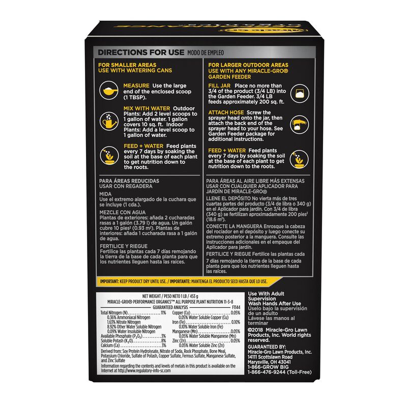 Miracle-Gro&reg; Performance Organics All Purpose Plant Nutrition image number null