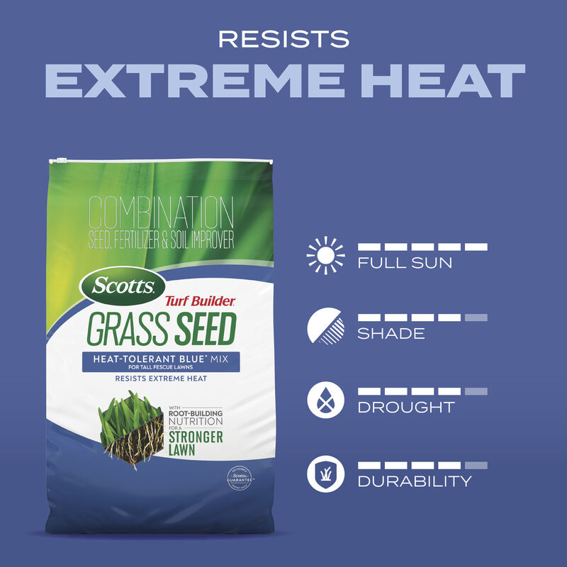 Scotts&reg; Turf Builder&reg; Grass Seed Heat-Tolerant Blue&reg; Mix for Tall Fescue Lawns image number null