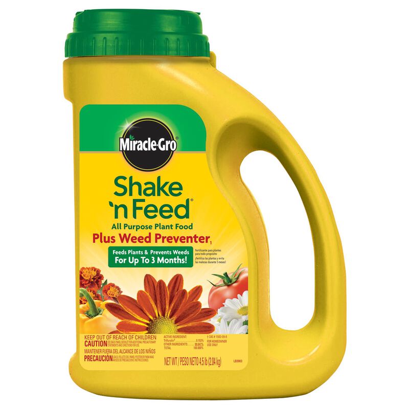 Miracle-Gro&reg; Shake 'N Feed All Purpose Plant Food Plus Weed Preventer₁ image number null