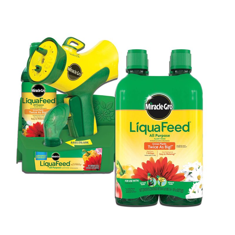 Miracle-Gro&reg; LiquaFeed All Purpose Plant Food Advance Starter&reg; Kit and Refills Bundle image number null
