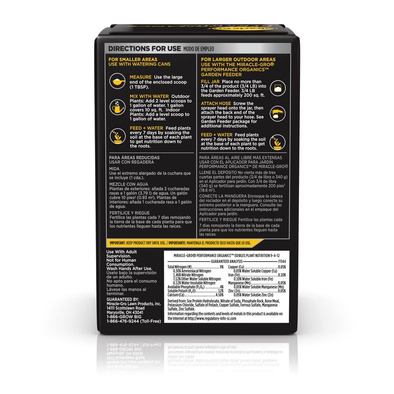 Miracle-Gro&reg; Performance Organics Edibles Plant Nutrition image number null