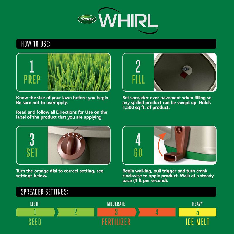 Scotts&reg; Whirl&trade; Hand-Powered Spreader image number null