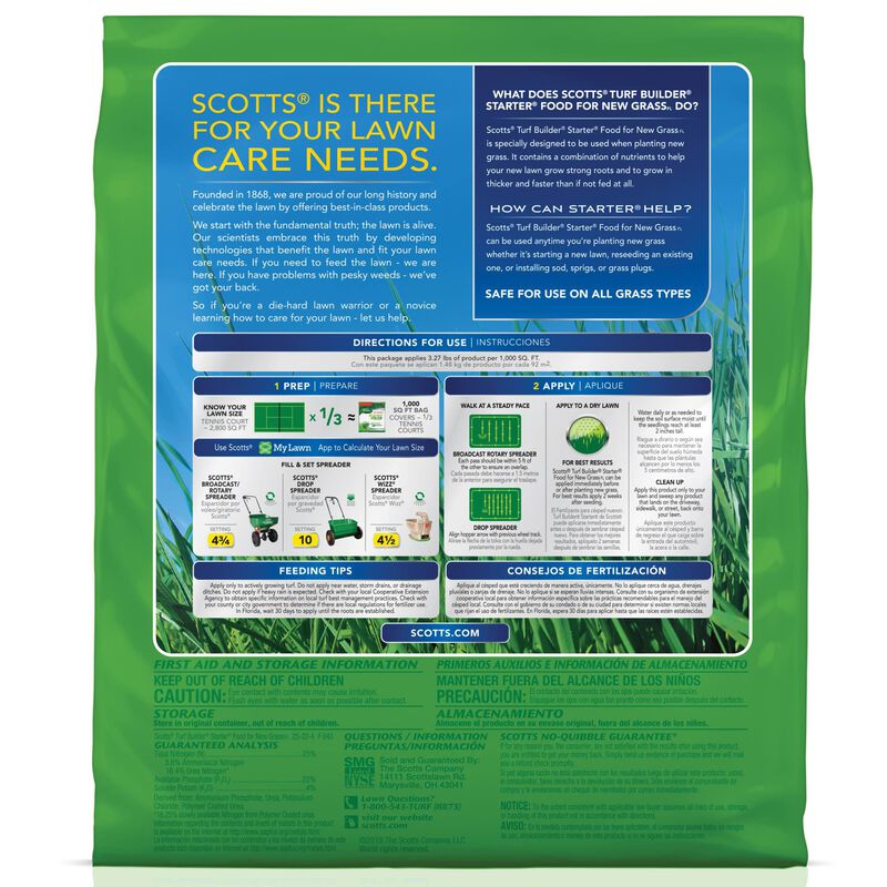 Scotts&reg; Turf Builder&reg; Starter&reg; Food for New GrassFL - Florida Fertilizer image number null