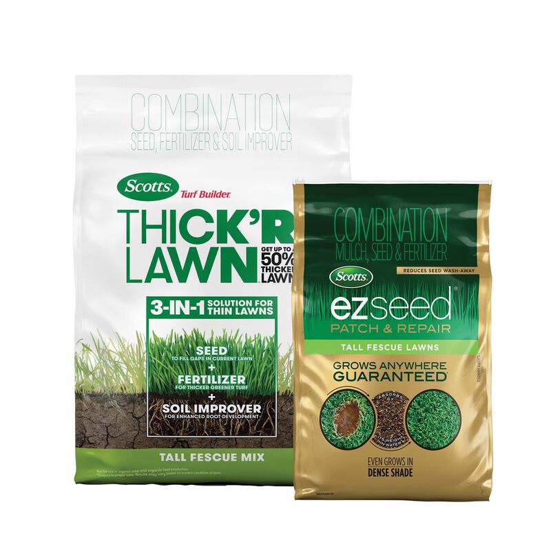 Scotts&reg; Turf Builder&reg; Thick'R Lawn&reg; Tall Fescue Mix, 40 lbs. and Scotts&reg; EZ Seed&reg; Patch & Repair Tall Fescue Lawns, 10 lbs. Bundle image number null