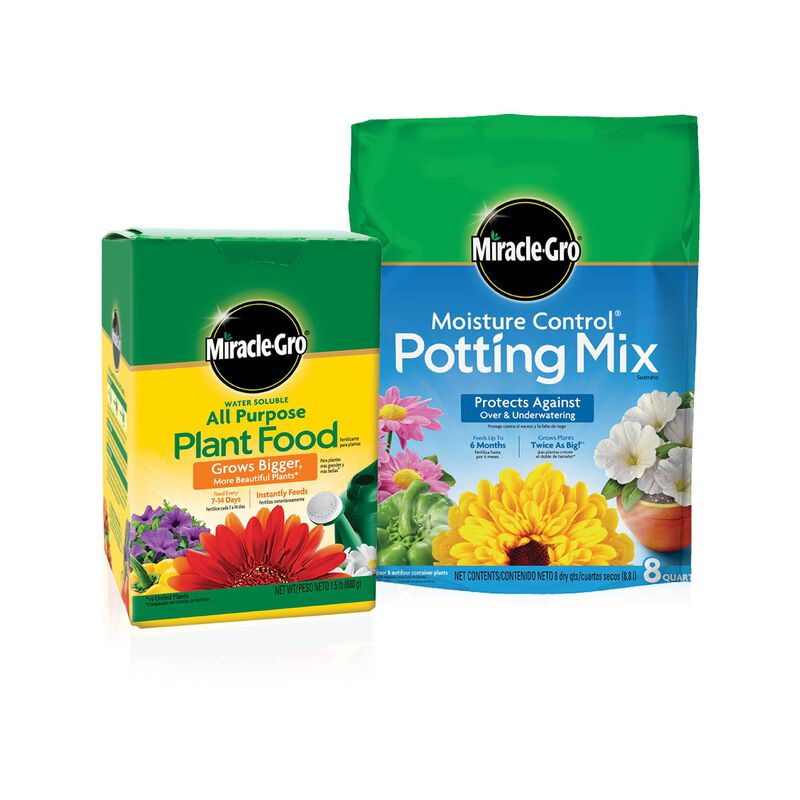 Miracle-Gro&reg; Moisture Control Potting Mix and Miracle-Gro&reg; Water Soluble All Purpose Plant Food image number null