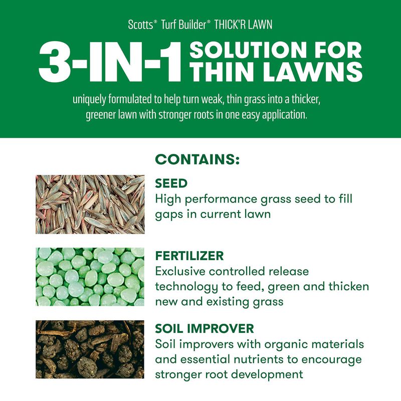 Scotts&reg; Turf Builder&reg; Thick'R Lawn&reg; Tall Fescue Mix, 40 lbs. and Scotts&reg; EZ Seed&reg; Patch & Repair Tall Fescue Lawns, 10 lbs. Bundle image number null