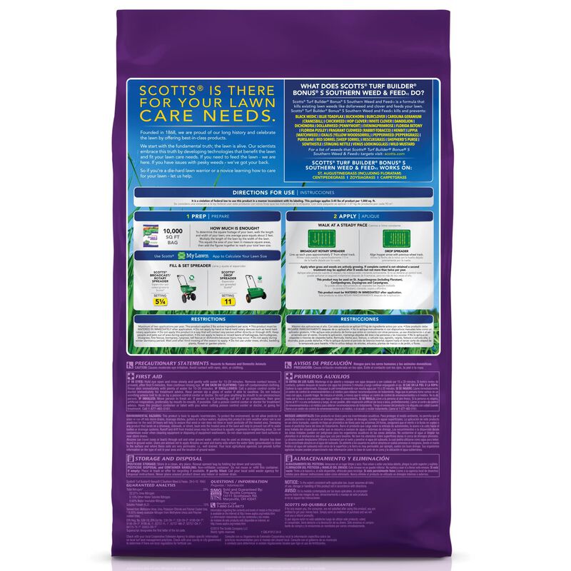 Scotts&reg; Turf Builder&reg; Bonus&reg; S Southern Weed & FeedF₂  - Florida Fertilizer image number null